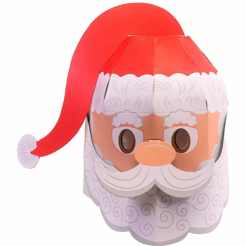 A Fiesta Crafts 3D Mask Santa with a red hat, perfect for arts & crafts and dressing up.