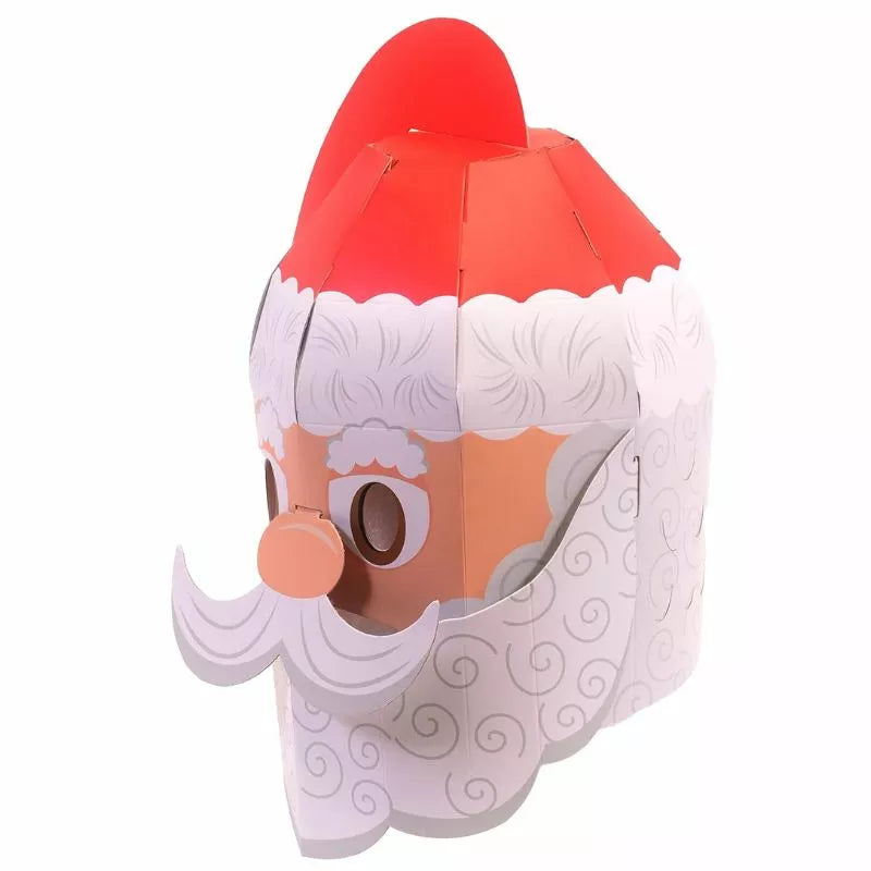 A festive Fiesta Crafts 3D Mask Santa with a mustache, perfect for arts & crafts and dressing up.