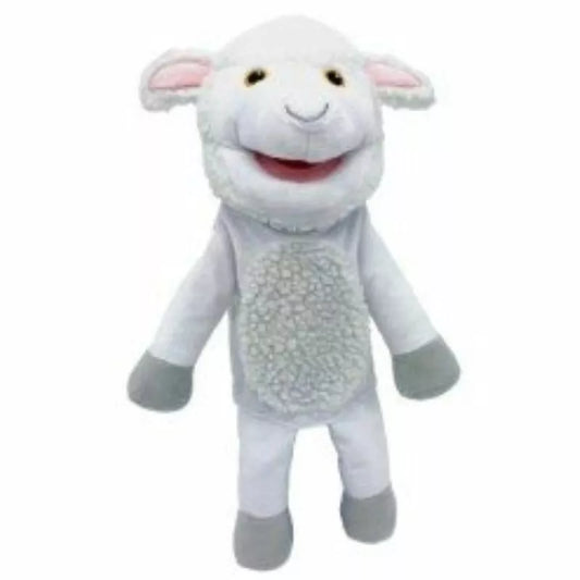 A Fiesta Crafts Sheep Hand Puppet on a white background.