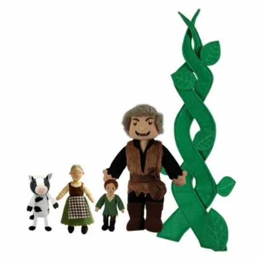 The Puppet Company presents a delightful Jack & The Beanstalk Finger Puppets plush toy set for kids to enjoy their own puppet show.