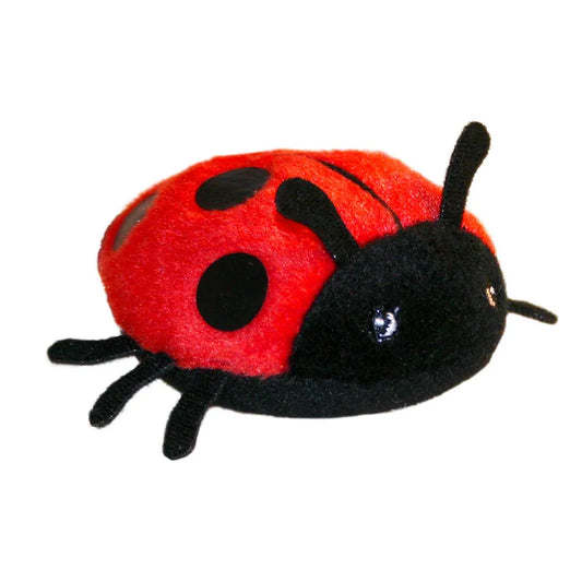 The Puppet Company Ladybird Finger Puppet invites imaginative storytelling with its red body, black spots, and head. Soft textures, short black antennae, and legs make it perfect for creative play against a white backdrop.