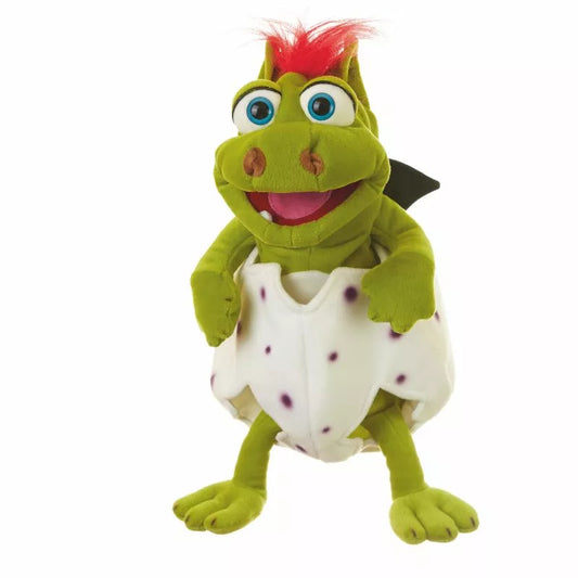 A kid-friendly puppet show featuring a Living Puppets Gregor with red hair and blue eyes.