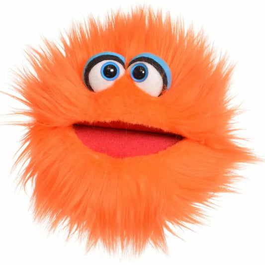 A blue-eyed Living Puppets Klops Hand Puppet for kids' puppet shows.