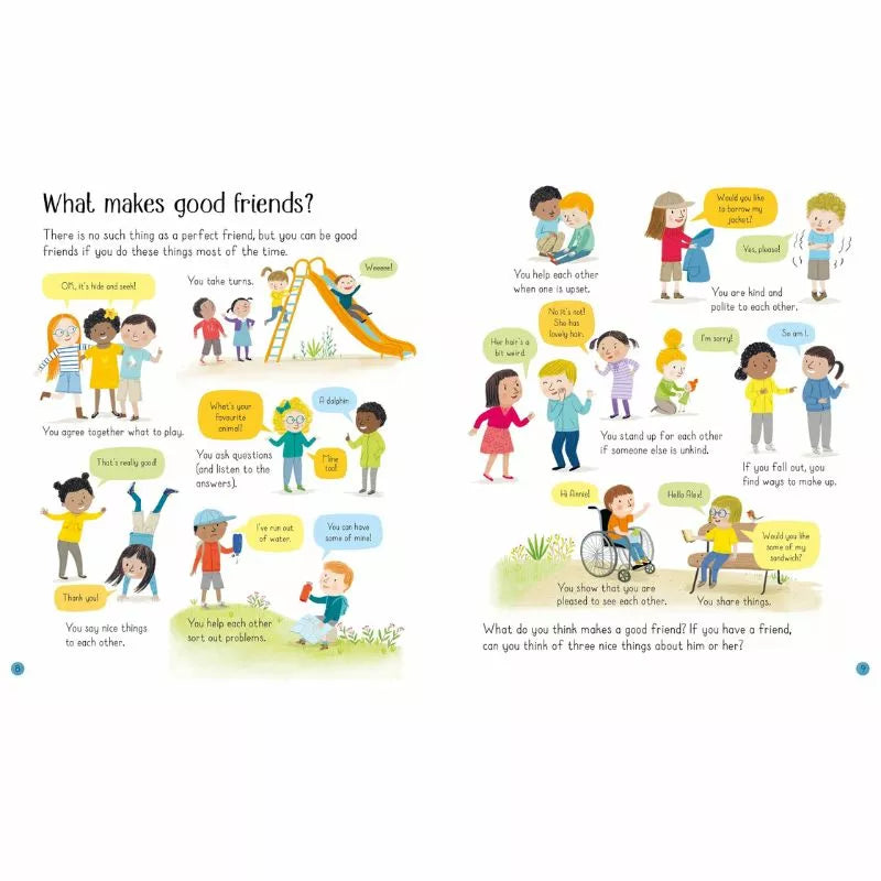 What qualities define a Usborne All about Friends?
