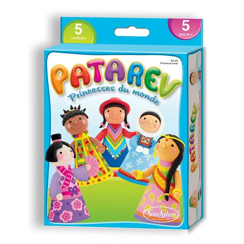 A box with a set of Sentosphere Patarev Clay Princesses of the World puppets in it.