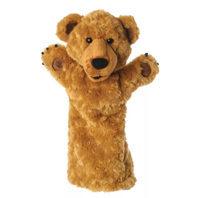 A high quality The Puppet Company Long Sleeved Puppet Bear with a working mouth on a white background.