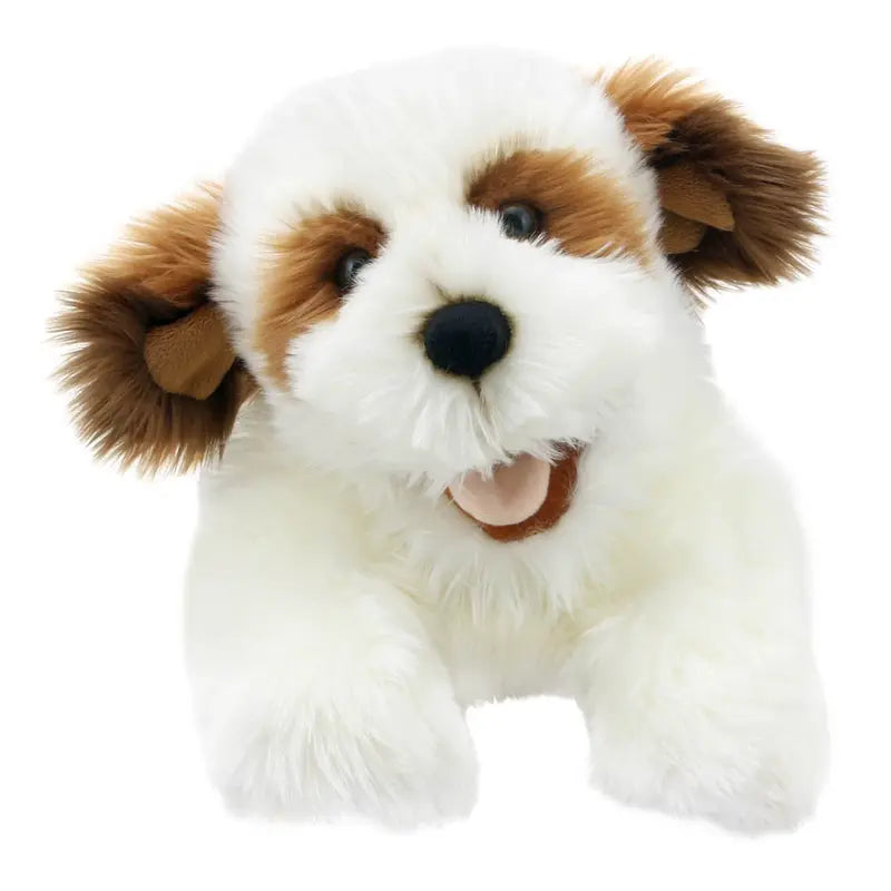 Brown & White Dog Hand Puppet - Playful Puppies