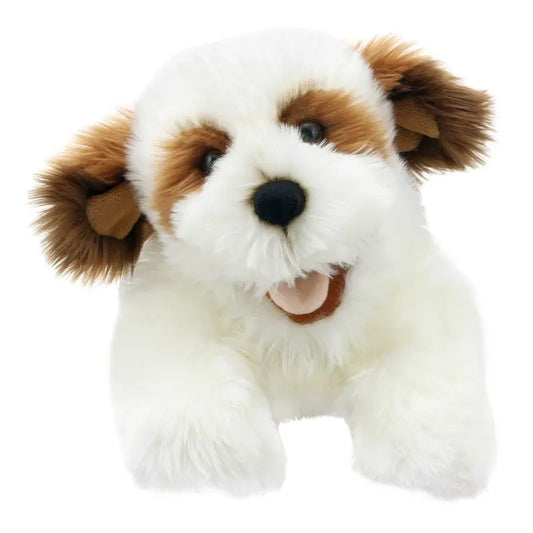 Brown & White Dog Hand Puppet - Playful Puppies