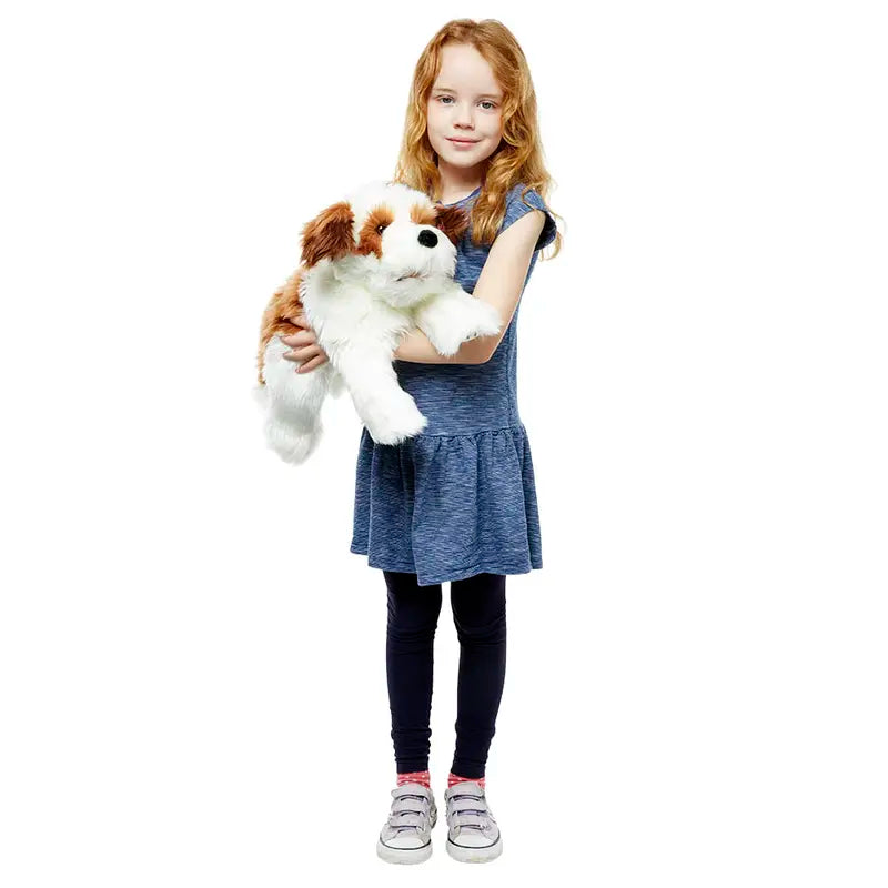 Brown & White Dog Hand Puppet - Playful Puppies