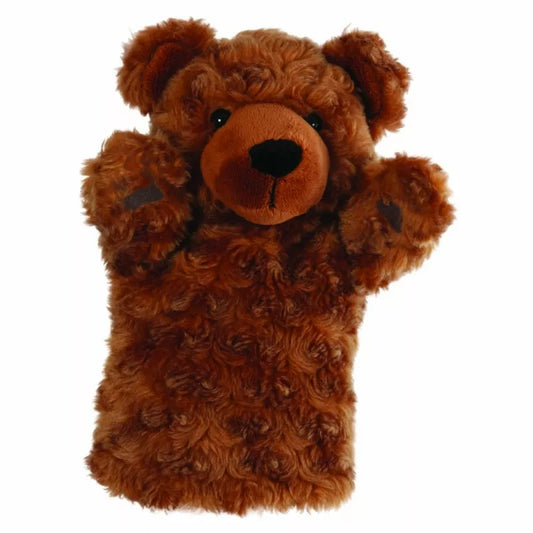 A brown hand puppet.