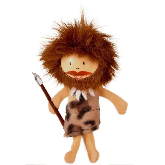 Caveman Finger Puppet with Wooden Head