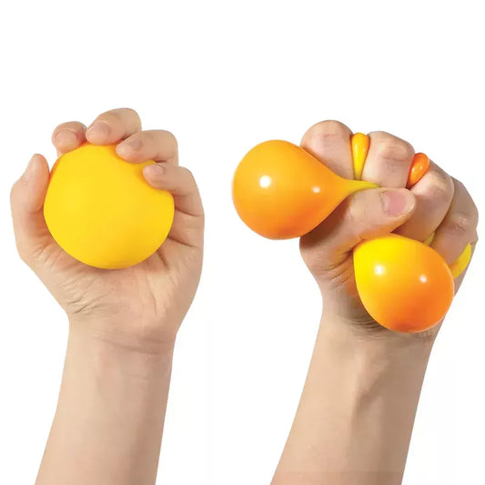 Hands squeezing Colour Changing NeeDoh stress balls.