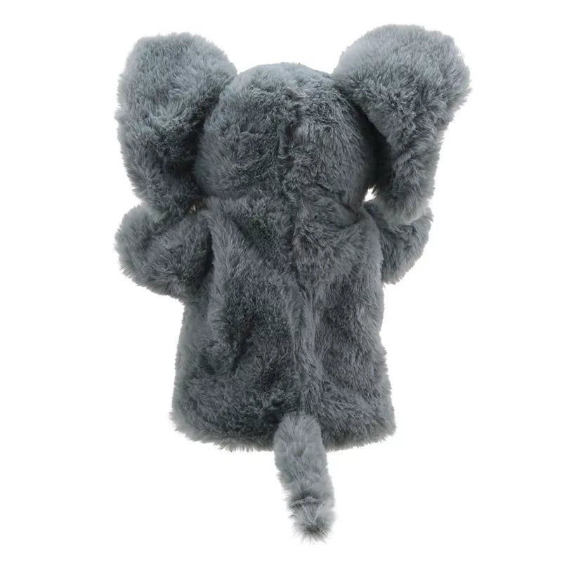 An ECO Puppet Buddies Elephant Hand Puppet on a white background.