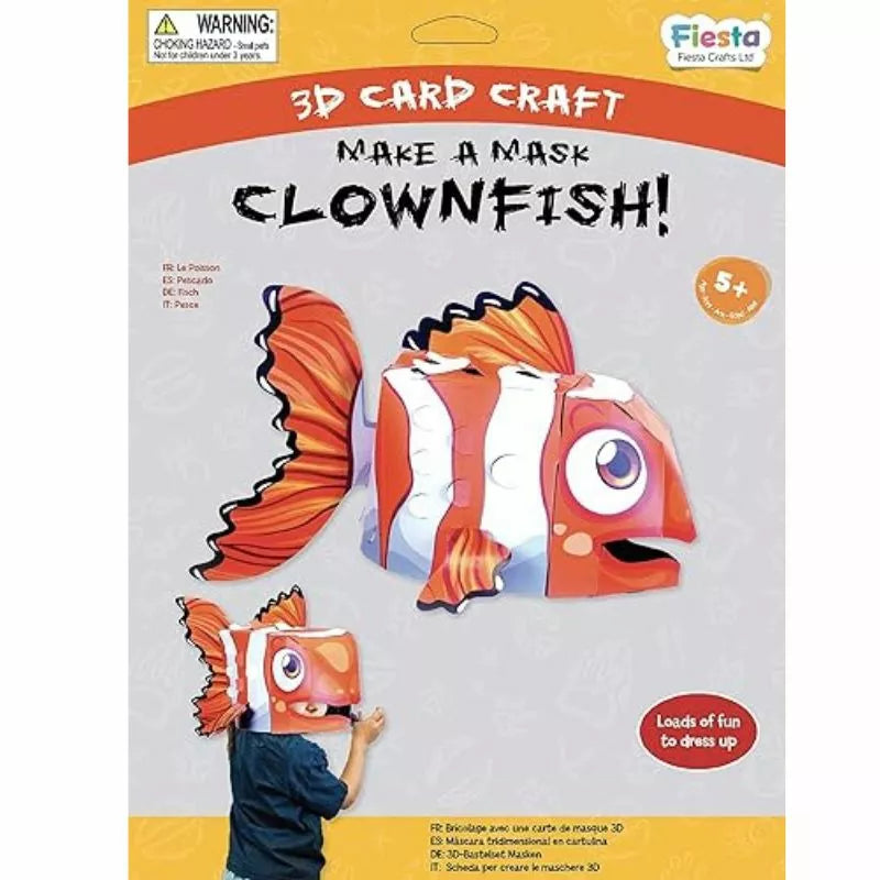 Fiesta Crafts 3D Mask Clownfish craft make a clownfish using arts & crafts.