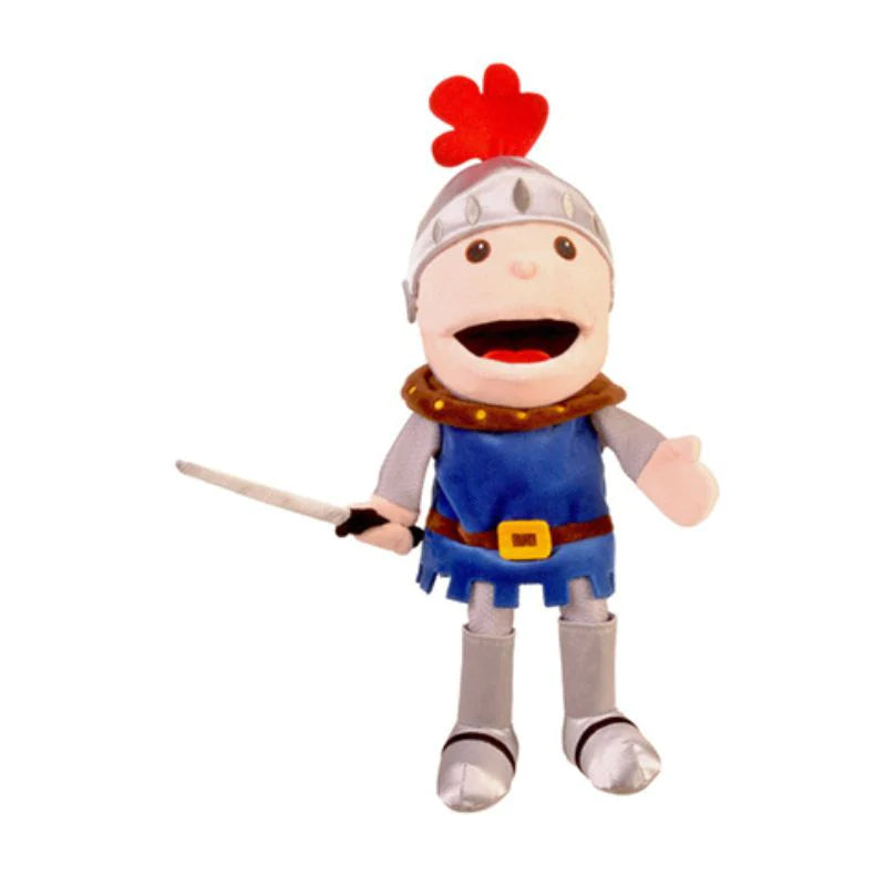 A Knight Hand Puppet for kids' puppet shows, wielding a sword.