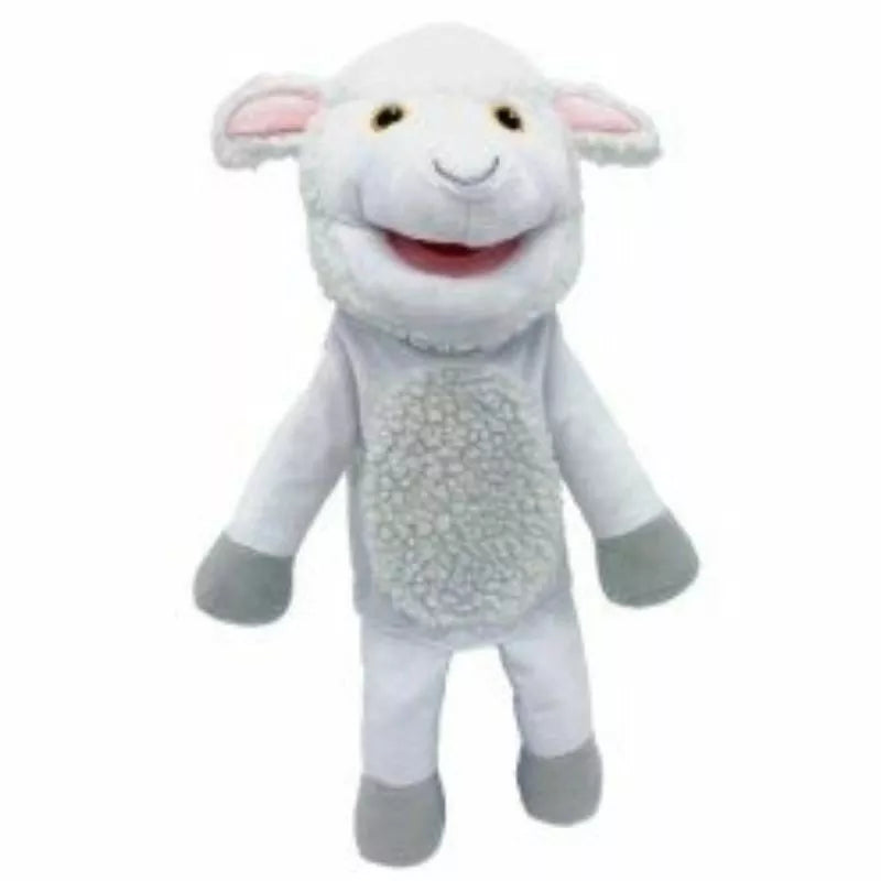 A Fiesta Crafts Sheep Hand Puppet on a white background.