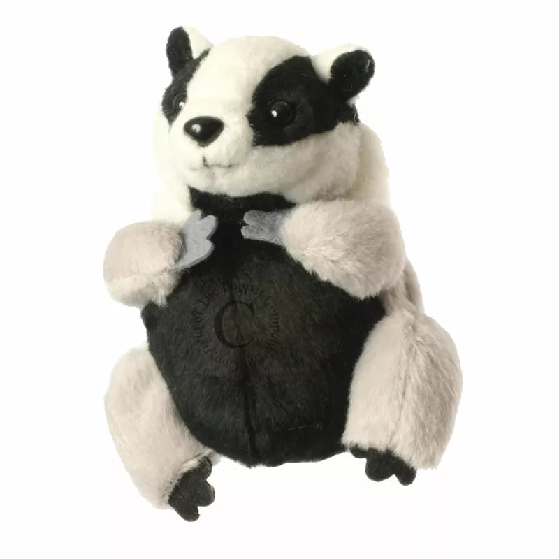 The Puppet Company Badger Finger Puppet is being showcased in a puppet show for kids.