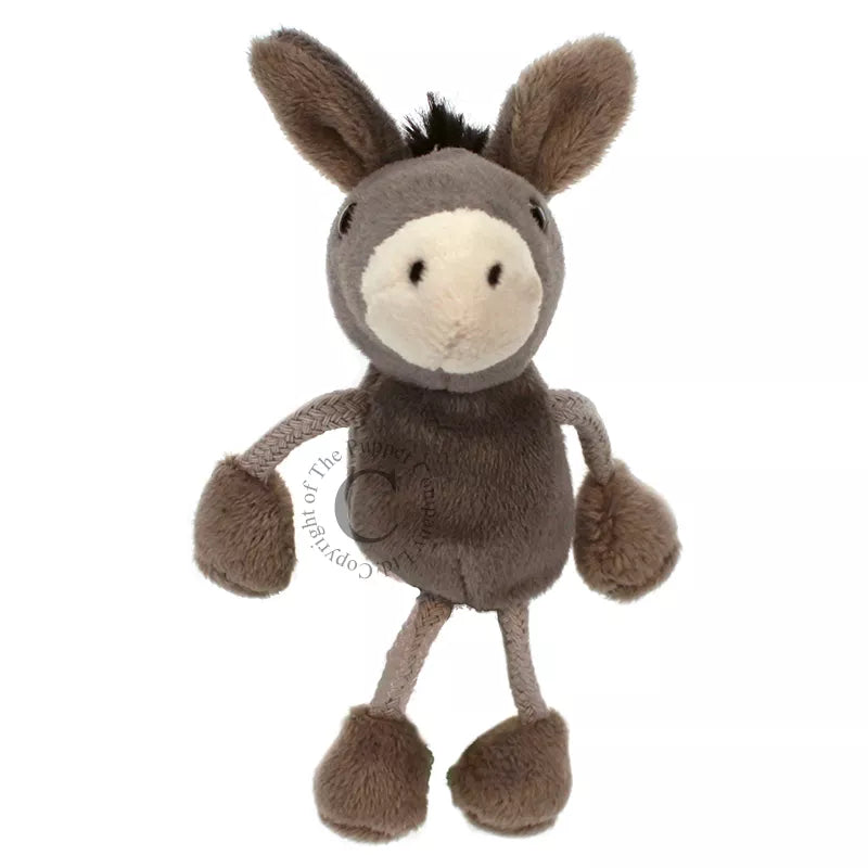 A cute Donkey Finger Puppet perfect for puppet shows and entertaining kids, featured against a white background.