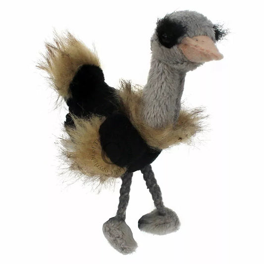 The Puppet Company Finger Puppet Ostrich is a kid-friendly puppet for puppet shows.