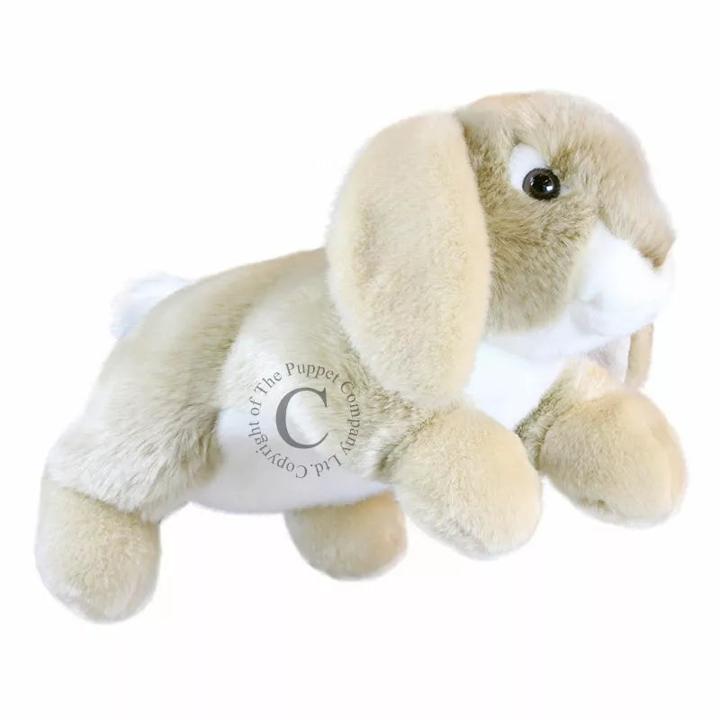 The Puppet Company Full-bodied Hand Puppet Rabbit is flying on a white background.