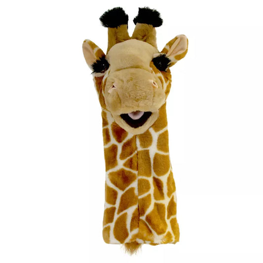 The Puppet Company Long Sleeved Puppet Giraffe head on a white background.