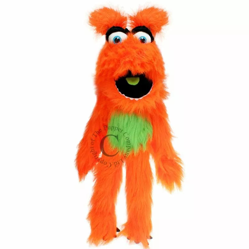 The Puppet Company Orange Monster stuffed animal.