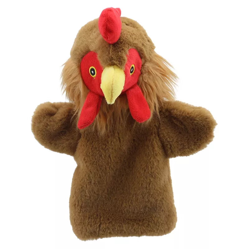 An ECO Puppet Buddies Hen Hand Puppet on a white background.