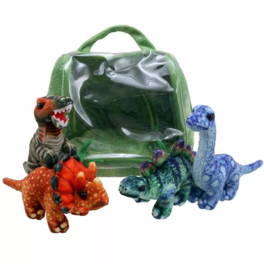 The Puppet Company's Hide Away Dinosaur House: a portable, green bag for kids' puppet shows.