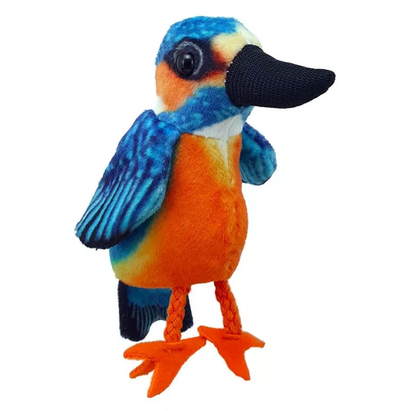 A blue and orange Kingfisher Finger Puppet perfect for puppet shows and entertaining kids.