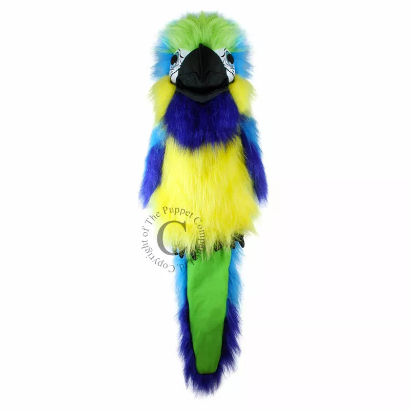 The Puppet Company Large Bird Blue&Gold Macaw stuffed animal, perfect for puppet shows and entertaining kids.
