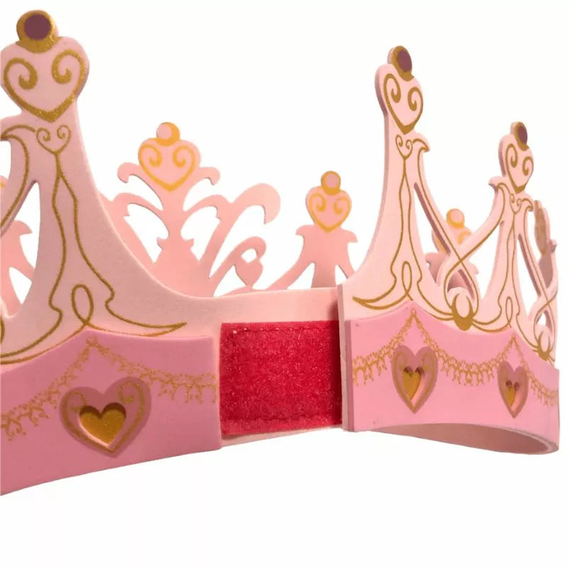 Kids can use a Liontouch Queen Rosa Crown for their puppet show with stunning gold designs.