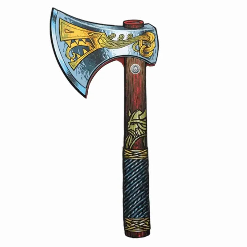 A puppet show featuring a lively drawing of a Liontouch Viking Axe that captivates kids.