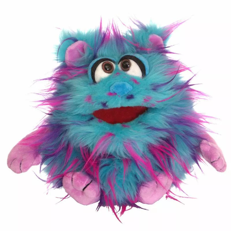 A colorful 22cm hand puppet with big eyes for kids' puppet shows.