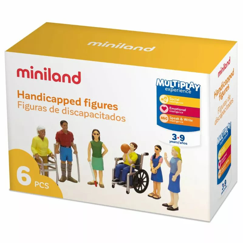 Miniland Figures with functional diversity - pack of 6, perfect for kids.