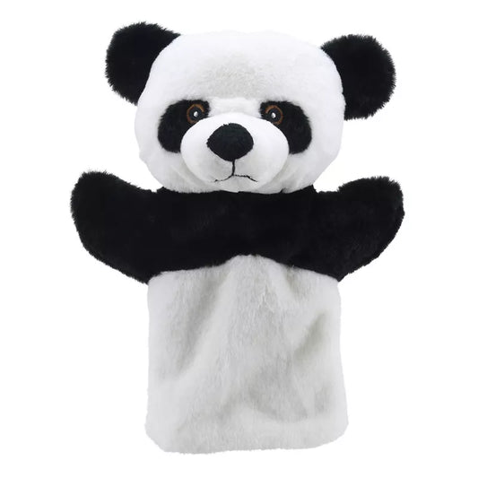 An ECO Puppet Buddies Panda Hand Puppet on a white background.