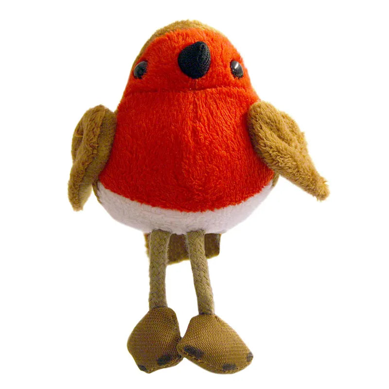 The Puppet Company Robin Finger Puppet is a plush with a red chest, brown wings, a tan beak and feet, plus small button eyes. Its soft, round body makes it ideal for creative play and imaginative storytelling.