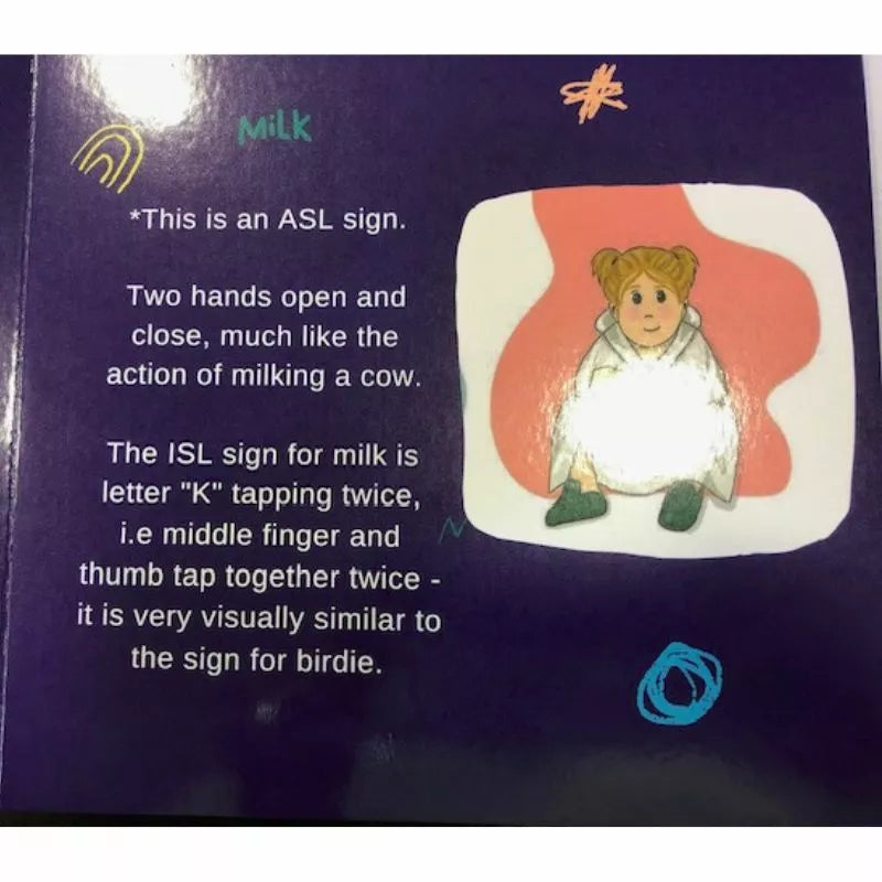 A Clever Little Handies Baby Sign Language Book featuring a teddy bear communicating through sign language.