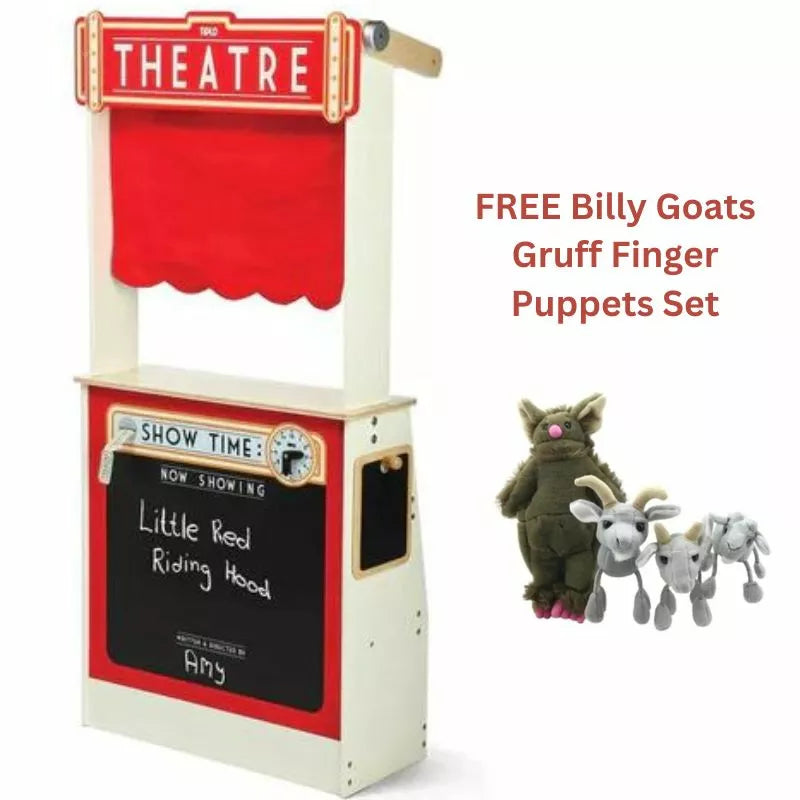 Tidlo Playshop and Puppet Theatre with FREE Finger Puppets Set.