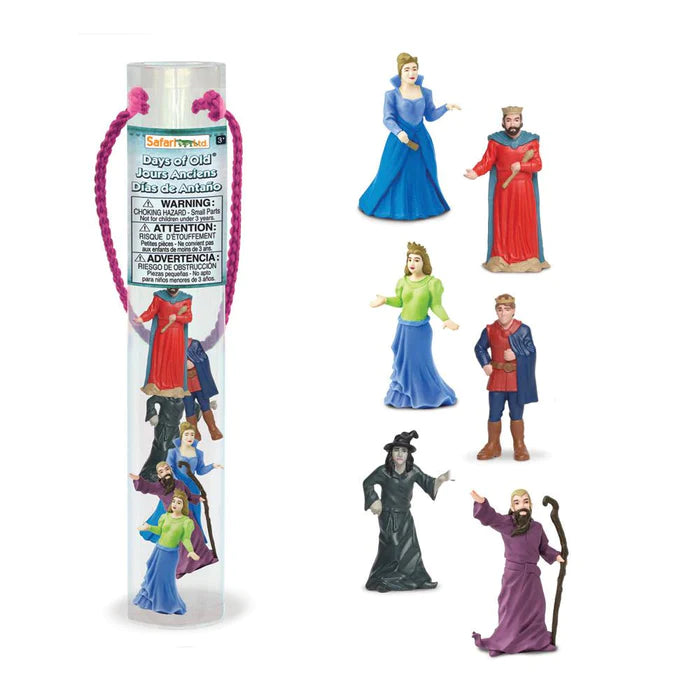 A tube of TOOB® figurines for kids, reminiscent of days of old puppet shows.