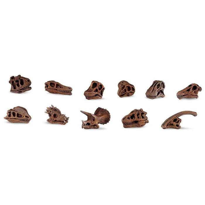 A set of TOOBS® Figurines Dinosaur Skulls for a kids' puppet show.