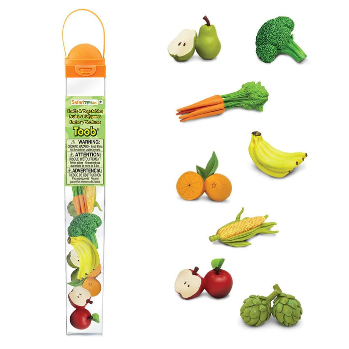 TOOBS® Figurines Fruits & Vegetables in a puppet show for kids.