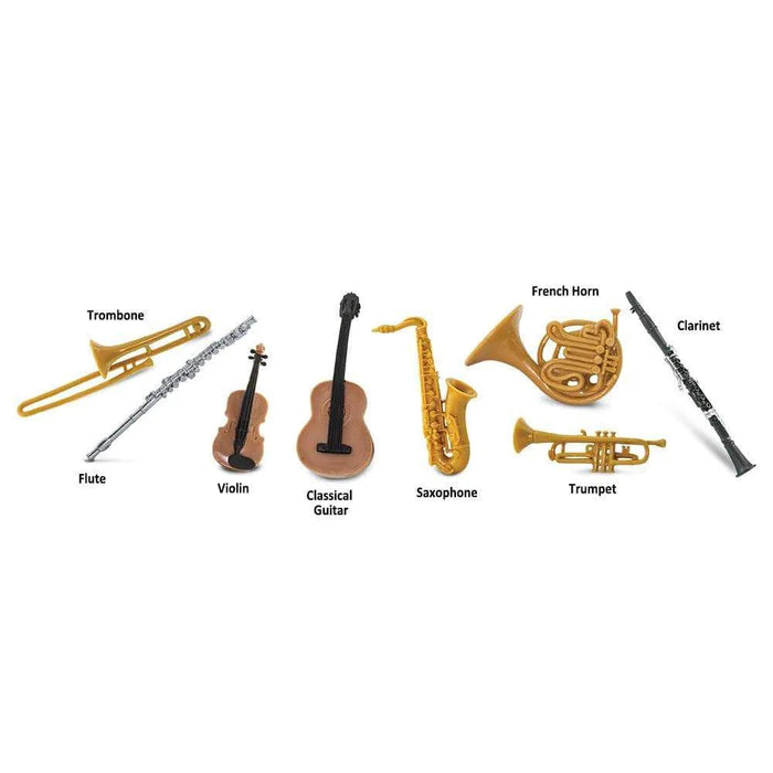 Various TOOBs® Figurines Musical Instruments for kids are shown on a white background.