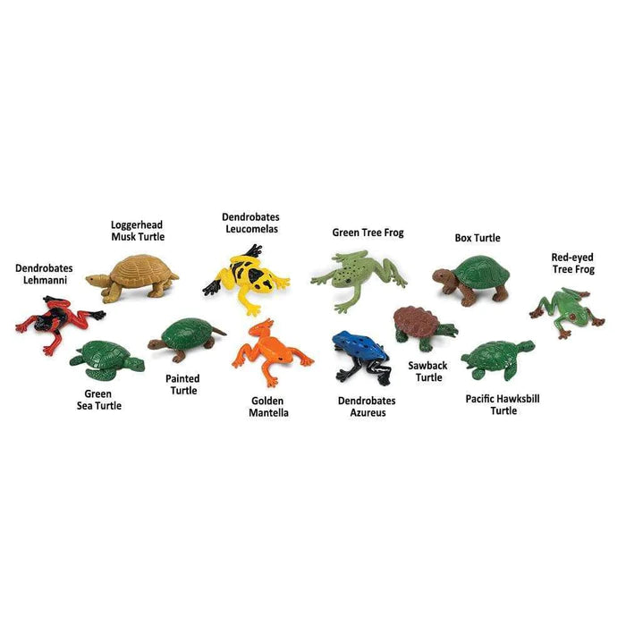 A colorful array of Figurines Frogs & Turtles from TOOBS® for kids.