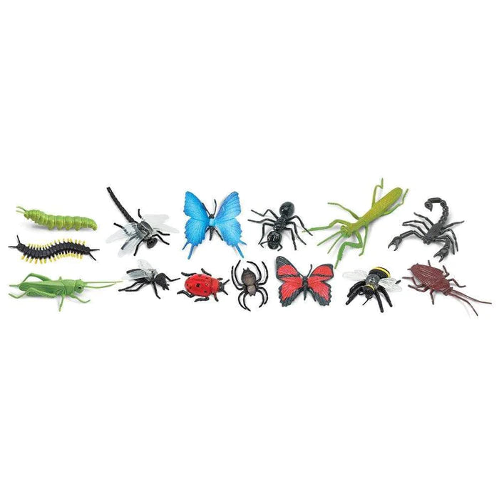 A collection of TOOB® Figurines showcasing various insects in a playful puppet show for kids.