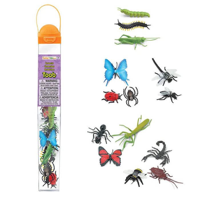 A tube of fun and educational insect figurines perfect for kids.