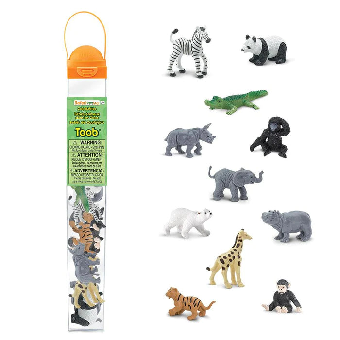 ZOOBABY TOOBS® Figurines Zoo Babies in a plastic tube, perfect for kids' puppet show.