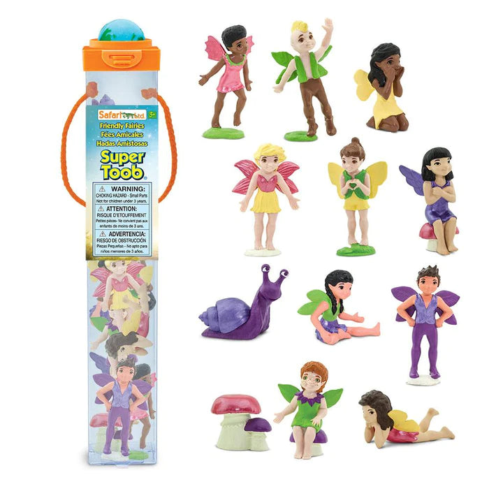 A set of TOOB® Figurines featuring friendly fairies, perfect for kids and puppet shows.