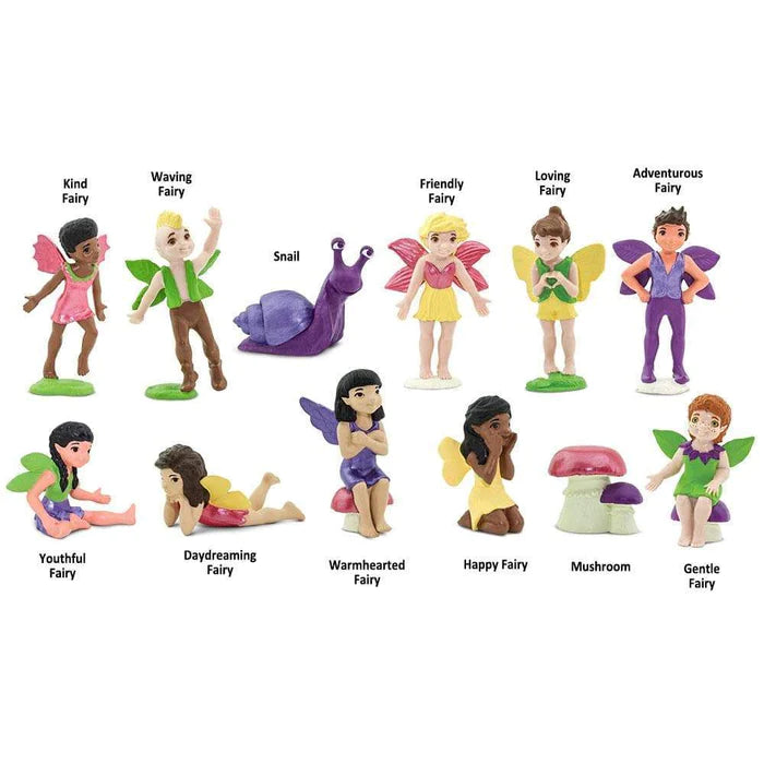 A group of Friendly Fairies TOOBS® Figurines for kids to use in their puppet show.
