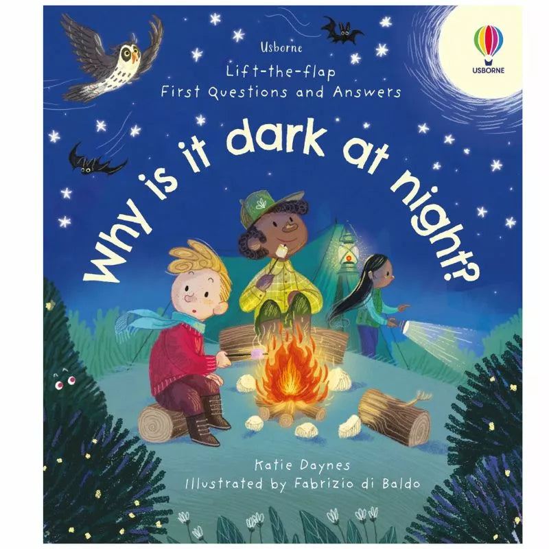 Why is it dark at night in the Usborne Lift-the-flap First Questions & Answers: Why is it dark at night?