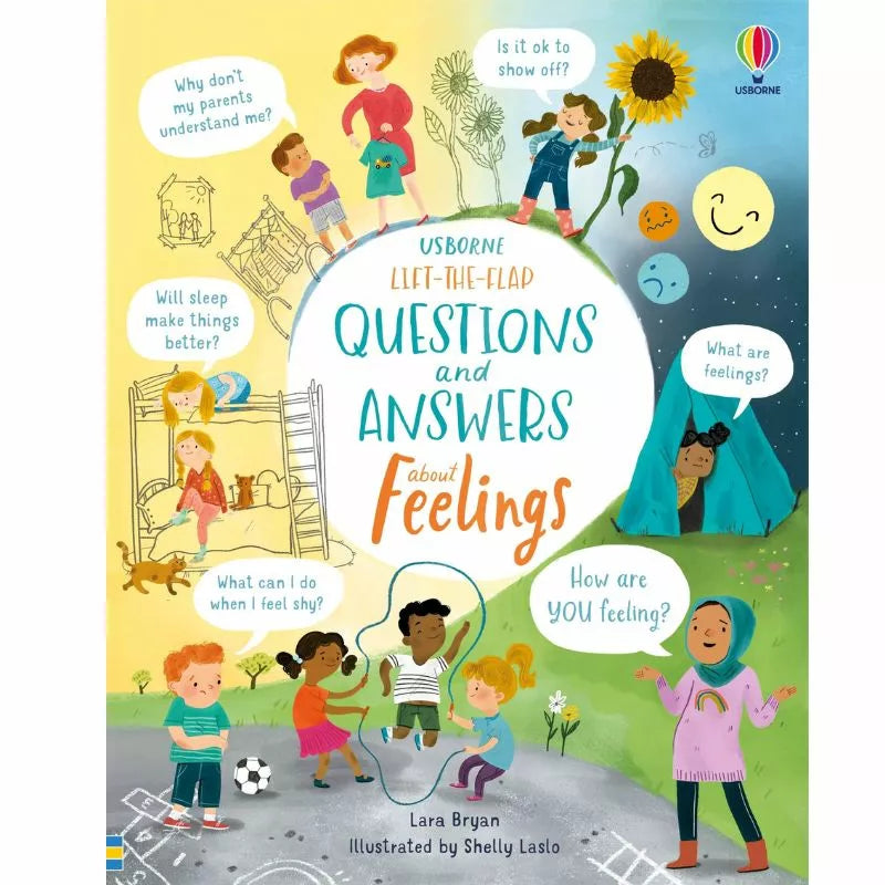 A children's book filled with Usborne Lift-the-flap Questions and Answers about Feelings.